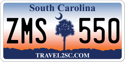 SC license plate ZMS550
