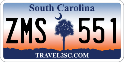SC license plate ZMS551
