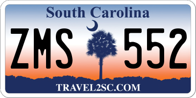 SC license plate ZMS552
