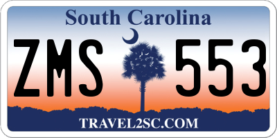 SC license plate ZMS553