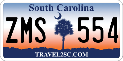 SC license plate ZMS554