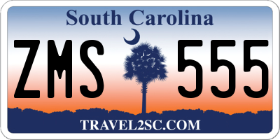SC license plate ZMS555