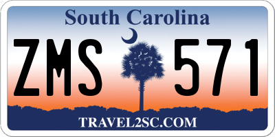 SC license plate ZMS571