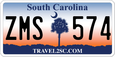 SC license plate ZMS574