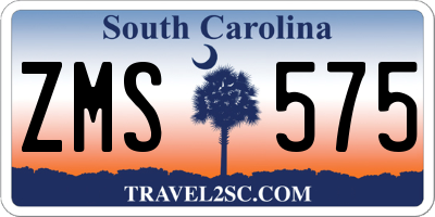SC license plate ZMS575