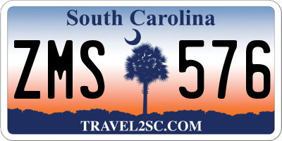 SC license plate ZMS576