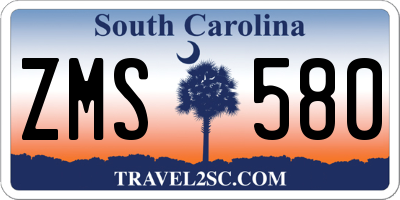 SC license plate ZMS580