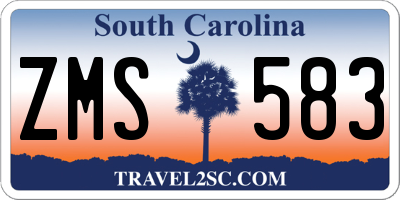 SC license plate ZMS583