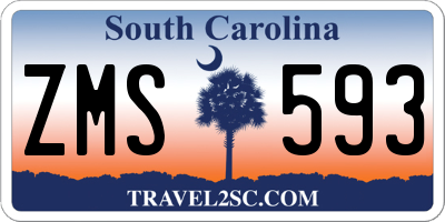 SC license plate ZMS593