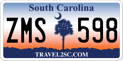 SC license plate ZMS598