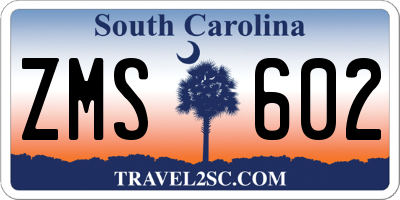 SC license plate ZMS602