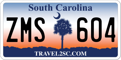 SC license plate ZMS604