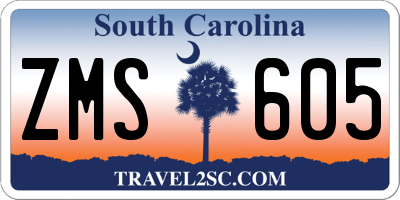 SC license plate ZMS605
