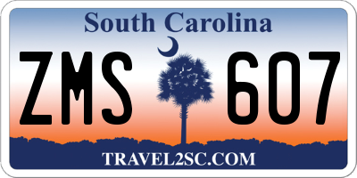 SC license plate ZMS607