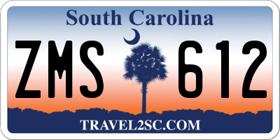 SC license plate ZMS612