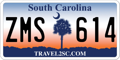 SC license plate ZMS614