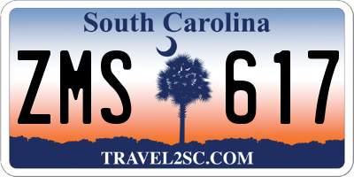 SC license plate ZMS617