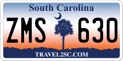 SC license plate ZMS630