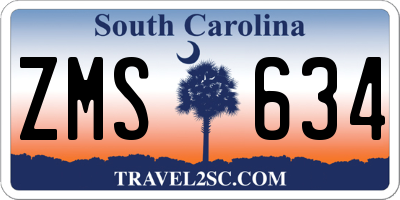 SC license plate ZMS634