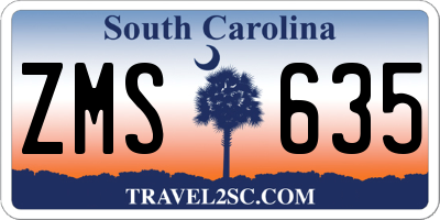 SC license plate ZMS635