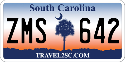 SC license plate ZMS642