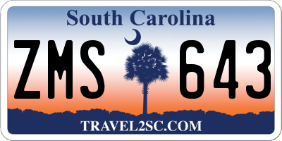 SC license plate ZMS643