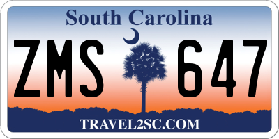 SC license plate ZMS647