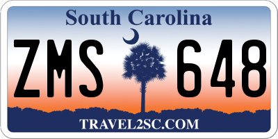 SC license plate ZMS648