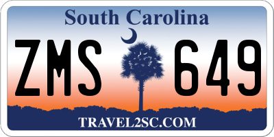 SC license plate ZMS649