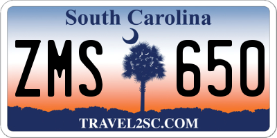 SC license plate ZMS650