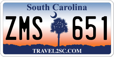 SC license plate ZMS651