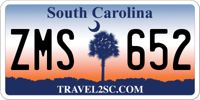 SC license plate ZMS652
