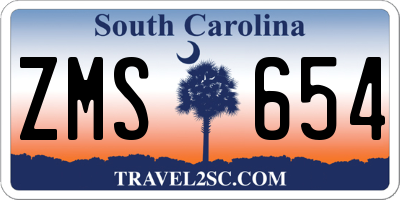 SC license plate ZMS654