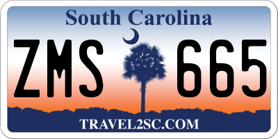 SC license plate ZMS665