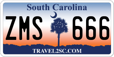 SC license plate ZMS666