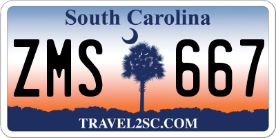 SC license plate ZMS667