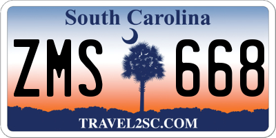 SC license plate ZMS668
