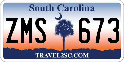 SC license plate ZMS673