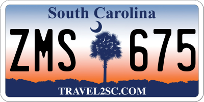SC license plate ZMS675