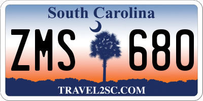 SC license plate ZMS680