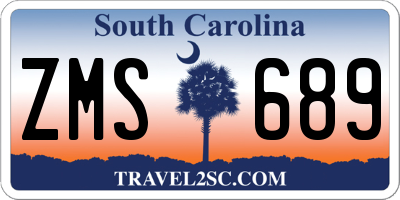 SC license plate ZMS689