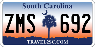 SC license plate ZMS692
