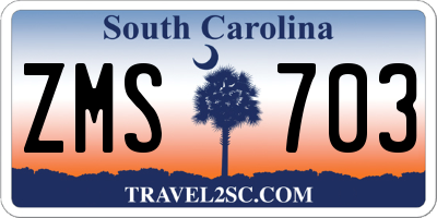 SC license plate ZMS703