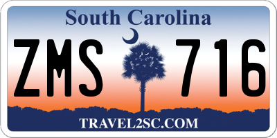 SC license plate ZMS716