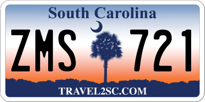 SC license plate ZMS721