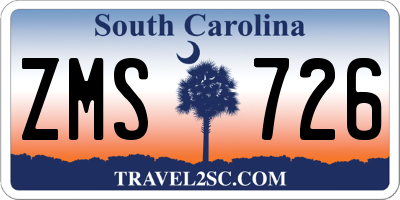 SC license plate ZMS726