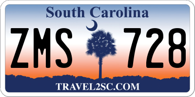 SC license plate ZMS728
