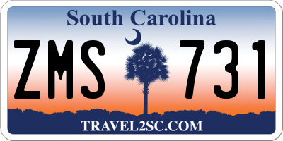 SC license plate ZMS731