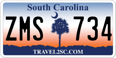SC license plate ZMS734