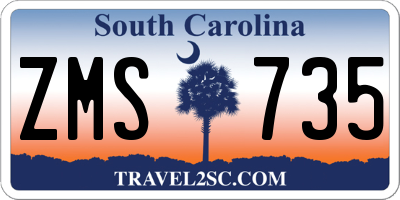 SC license plate ZMS735